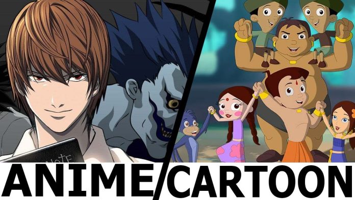 difference between anime and cartoon